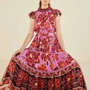 FARM Rio Sweet Floral Lilac Midi Dress